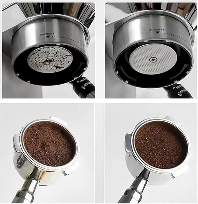 2 Pcs 53mm Espresso Puck Screen Stainless Steel, 1mm Thickness Reusable Coffee Filter Mesh Plate for Espresso Portafilter Filter Basket (53mm,150μm)