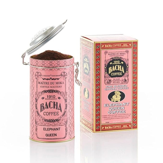 Bacha Coffee | Elephant Queen Fine Blended, Ground Beans, Medium Dark Roast, 100% Arabica Specialty Coffee, 250g Autograph Collection, Gift Box