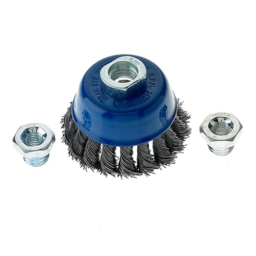 Mercer Industries 189010 - 2-3/4" x 5/8"-11 Knot Cup Brush, .020 Carbon Steel Wire (with metric adapters)