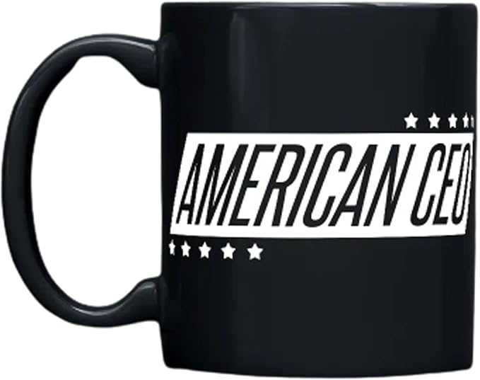 THE CEO Stylish Coffee Mug for Coffee Lovers - Premium Boss Mug with Gloss Finish - Premium Ceramic, Microwave Safe, 11oz Gift Mugs - Ten Star American (Black)