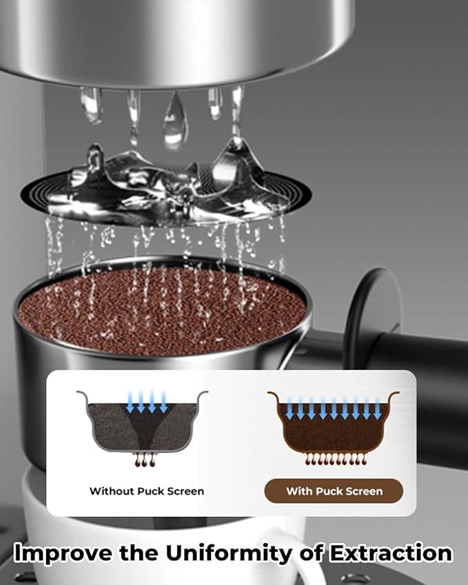3 Pcs 58mm Espresso Puck Screen - 0.2mm Ultra Thin Espresso Puck, Metal Reusable Coffee Filter, Compatible with Espresso Machine 58mm Portafilter Basket (Black)