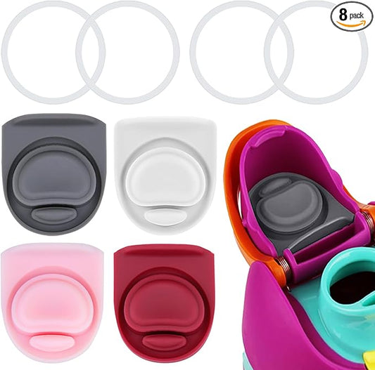 4 Sets Replacement Seal Gasket Stoppers for Owala Freesip Cap Mouth,Silicone O Sealing Ring Parts Water Bottle Top Lid Accessories for Owala Freesip 16/19/24/32/40oz（4 Colors 4）