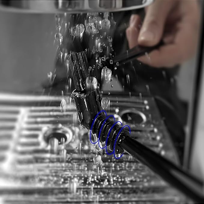 Coffee Machine Cleaning Brush with Nylon Bristles for Espresso Group Head and Grinder, Compatible with Coffee Makers and Milk Frothers