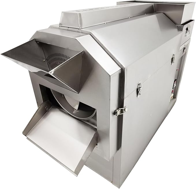 BEILOCKERY 55 Lbs Commercial Automatic Heating Roasting Machine (0-300℃), Multifunctional Large Stainless Steel Drum Chestnuts Roaster Baker Equipment for Nuts Coffee Bean 220V 6.5kW Three-phase