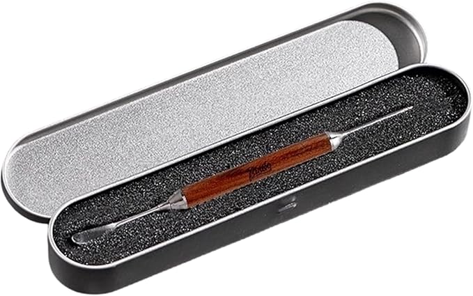 Coffee Latte Art Needle Set, 2-Piece Espresso Decorating Tools Barista Pattern Pens for Home Bar (Ebony)