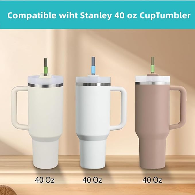 Replacement Straws for Owala 40oz Tumbler Stainless Steel Triple Layer Insulated Travel Tumbler, Pack of 6