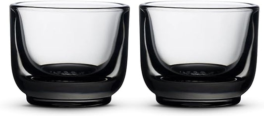 Fellow Pirch Espresso Glasses 3.5 oz Artisanal Cups, Set of 2, Dishwasher Safe Coffee Glasses for Espresso Shots & Latte Art – Smoke