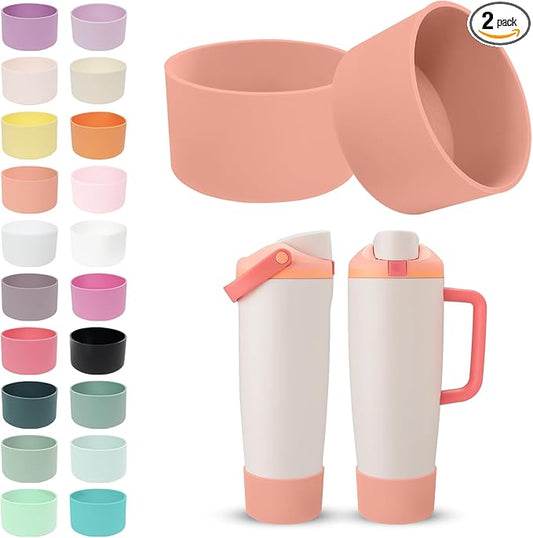 2PCS Silicone Boots for Owala 30oz & 40oz FreeSip Sway Bottles & Tumblers – Non-Slip, Scratch-Resistant, Stability Enhancer for Owala Accessories (Sparkling Sherbet)