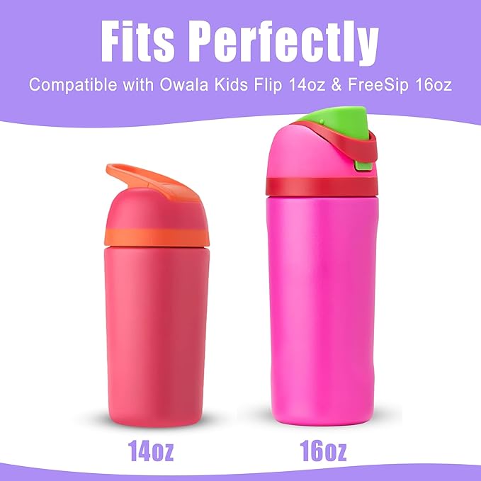 Mokoart Silicone Boot Compatible with Owala Kids Water Bottle 16/14 oz, Anti-Slip Rubber Bottom Protective Sleeve for Owala Kids FreeSip 16oz, Accessories for Owala Kids Flip 14oz