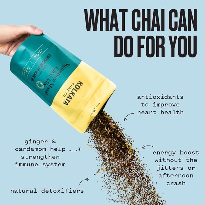 Kolkata Chai Rose Masala Chai mix, 100% Organic Black Tea, Makes 20 cups, Premium loose leaf tea and spice blend, All Natural, 4.23 oz