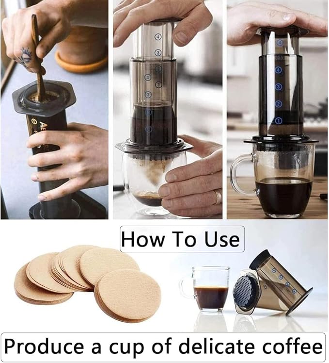 Replacement Paper Filter Packs Laicky 800 Count Unbleached Coffee Filter Paper Round Coffee Maker Filters Compatible with Aerobie Aeropress Coffee and Espresso Makers Disposable Coffe Tea Filters