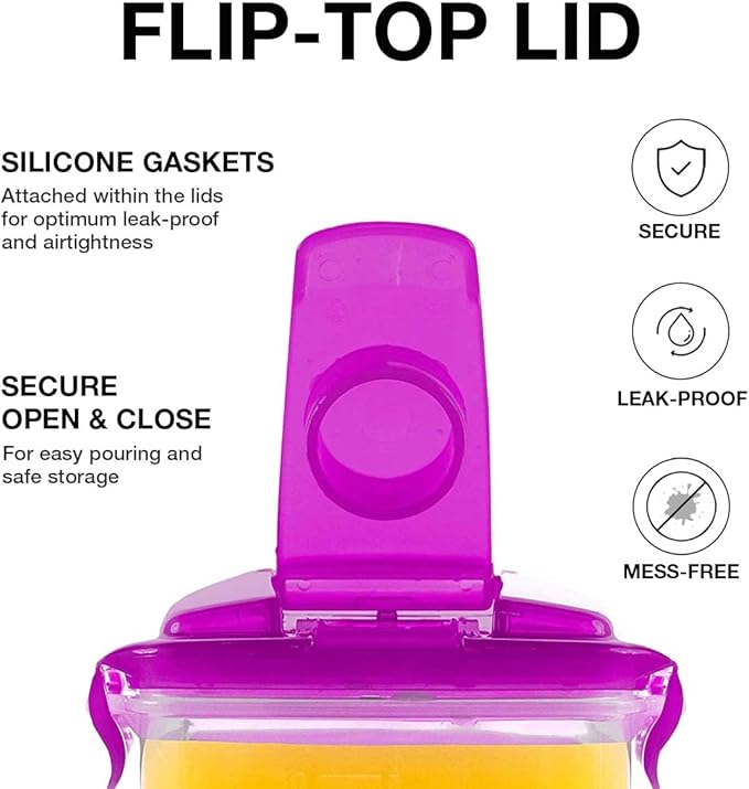 LocknLock HAP607P Aqua Fridge Door Water Jug with Handle, BPA-Free Plastic Pitcher with Flip-Top Lid and Easy-Pour Spout for Water, Juice, Tea, and Other Drinks, 3-Quart, Purple