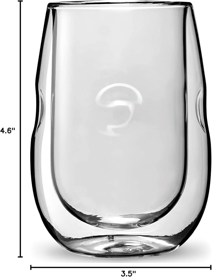 Ozeri Moderna Artisan Series Double Wall Insulated 10 oz Wine Glasses, Set of 6
