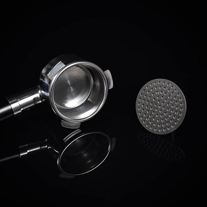 Espresso Puck Screen, SANTOW 53mm Portafilter Shower Screen Puck Mesh Compatible wit Breville 54mm Portafilter - 1.5mm Thick, 304 Stainless Steel with Titanium PVD Coating, Dual Layer Filter