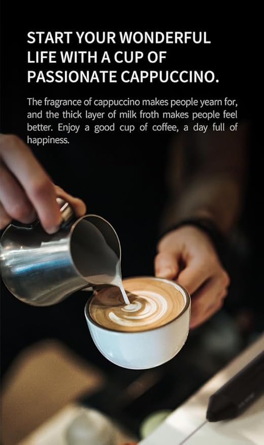 Milk Frother Wand with Stand - Milk Frother Handheld Battery Operated - Electric Whisk Coffee Frothers - Drink Mixer Handheld Frother with Stand - Hand Frother for Coffee Mixer Wand
