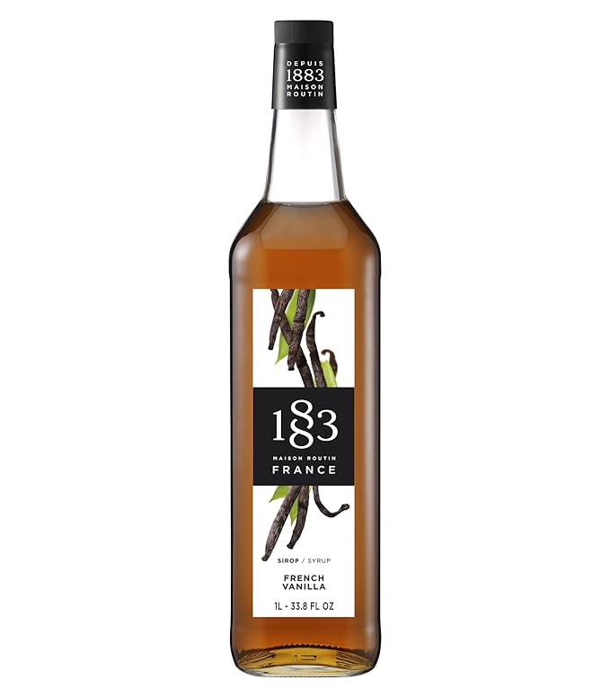 1883 French Vanilla Syrup for Coffee and Drinks – Made in France, Premium Flavoring, 1 Liter Glass Bottle