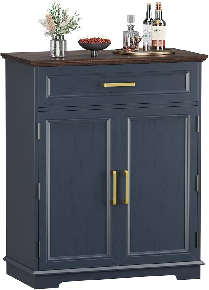 Kitchen Storage Cabinet with Drawer, Buffet Cabinet with Storable Door, Modern Floor Sideboard, for Living Room, Entryway,Blue