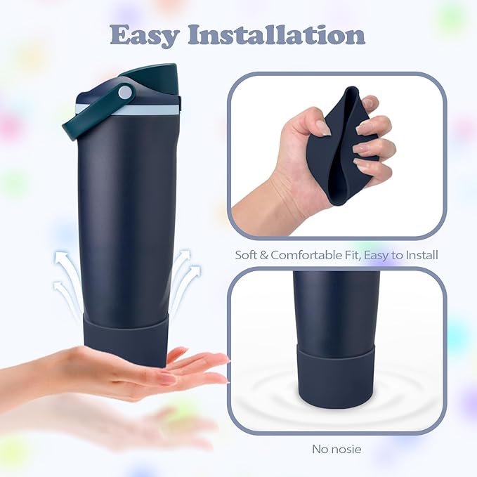 Silicone Boot for Owala 30oz & 40oz FreeSip Sway Bottles & Tumblers - Non-Slip, Scratch-Resistant, Stability Enhancer, Available in 12 Colors (Sea Captain)