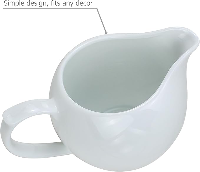 EIKS 2 Pack Ceramic Creamers Pitchers with Handle for Serving Coffee Milk Tea Salad Sauces, Pitcher Capacity 5oz(160ml)