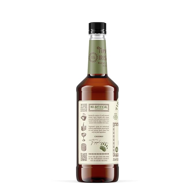 Tippleman's Irish Cream Coffee Syrup - Rich Flavor for Hot or Iced Drinks, Latte, Tea, Espresso, Cappuccino, Cocktails, & Baking - 25.4 Fl Oz