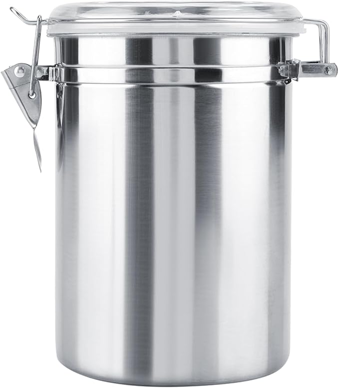 Cocoarm Stainless Steel Coffee Canister, Container Vacuum Sealed Storage Jar with Airtight Clamp Lid for Sugar Tea Bean (Extra Large 57L 13.1 X 14.4 X 18.5in)