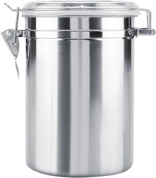 Cocoarm Stainless Steel Coffee Canister, Container Vacuum Sealed Storage Jar with Airtight Clamp Lid for Sugar Tea Bean (Extra Large 57L 13.1 X 14.4 X 18.5in)