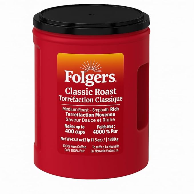 YESMOO Folger Classic Roast Ground Coffee (43.5 oz.) - 1 Pack