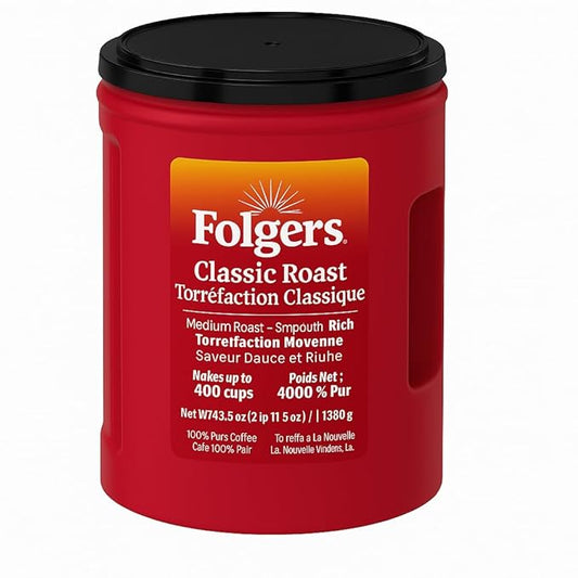 YESMOO Folger Classic Roast Ground Coffee (43.5 oz.) - 1 Pack
