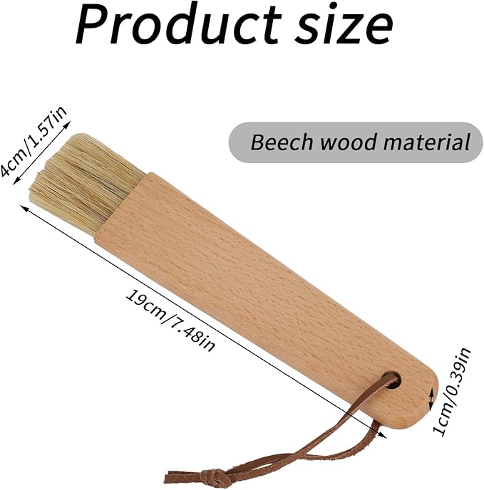 Coffee Grinder Cleaning Brush, Beech Handle Espresso Machine Cleaner Tool with Bristle Brush Barista Dusting Accessories for Camping Home Kitchen Gadget
