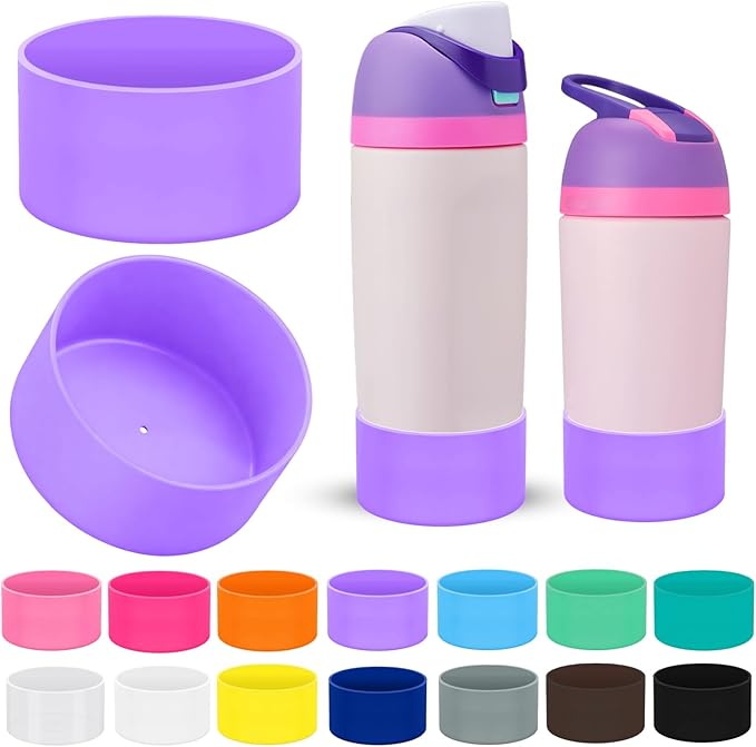 2PCS Silicone Protector Boots Compatible with Owala Kids 16oz & 14oz, Accessories for 12oz - Anti-Slip, Scratch-Resistant, Suitable for School, Outdoor, Easy Grip