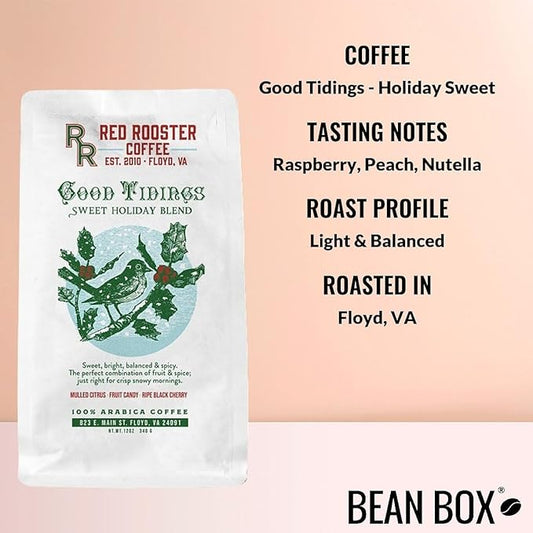 Bean Box Holiday Coffee Sampler - Good Tidings - Holiday Sweet, 2-Pack, Freshly Ground Coffee, Gourmet Coffee