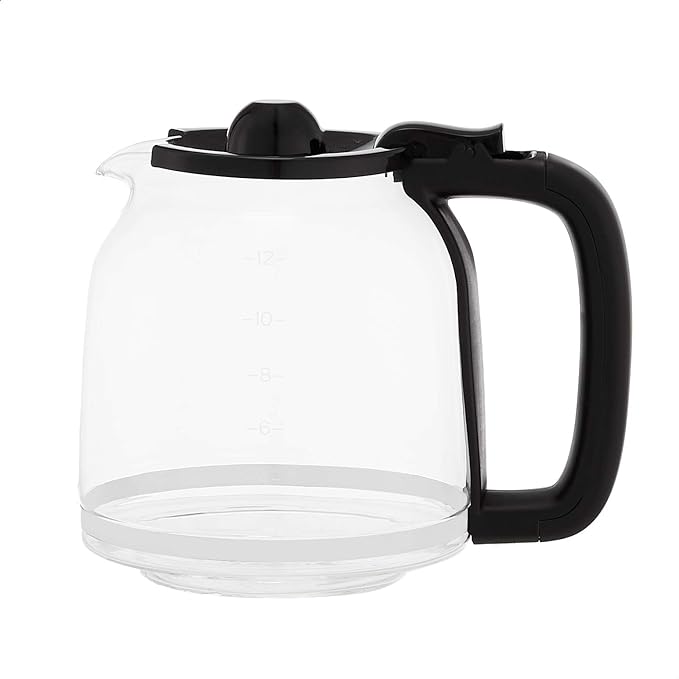 Amazon Basics Programmable Coffeemaker with Carafe and Reusable Filter, Stainless Steel, 12 Cups, Black