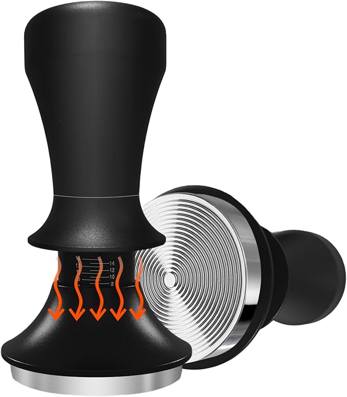 51mm Espresso Tamper, Premium Calibrated Spring Loaded Tamper, Flat Stainless Steel Base Espresso Tamper 51mm, Espresso Coffee Tamper for Barista Home Coffee Accessories