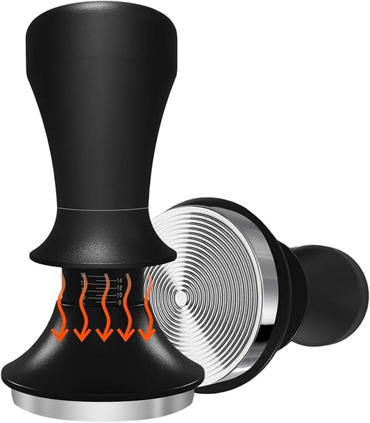 51mm Espresso Tamper, Premium Calibrated Spring Loaded Tamper, Flat Stainless Steel Base Espresso Tamper 51mm, Espresso Coffee Tamper for Barista Home Coffee Accessories