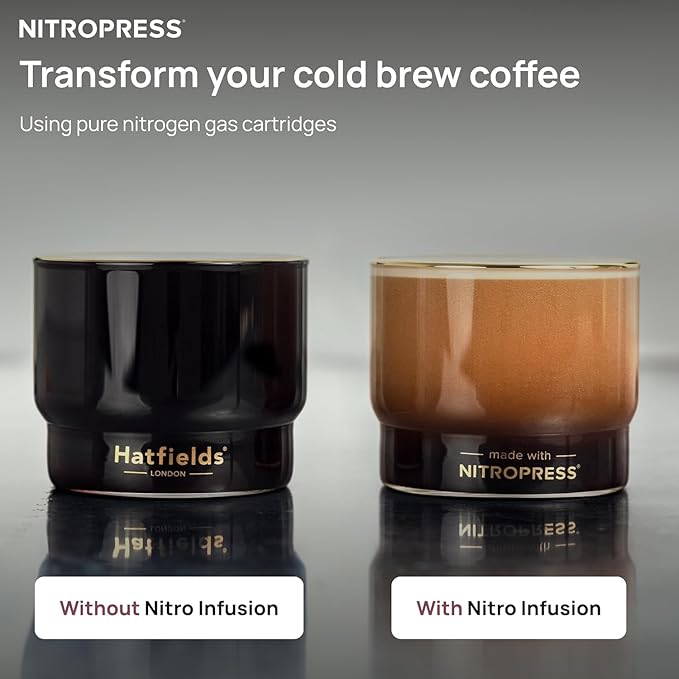 NitroPress Pure N₂ Nitrogen Cartridges - (NOT FOR WHIPPED CREAM) 10, 20, 30, 40, 360 Food-Grade Nitrogen Chargers for Nitro Cold Brew Coffee, Cocktails, Tea, Matcha | Use with Original NitroPress