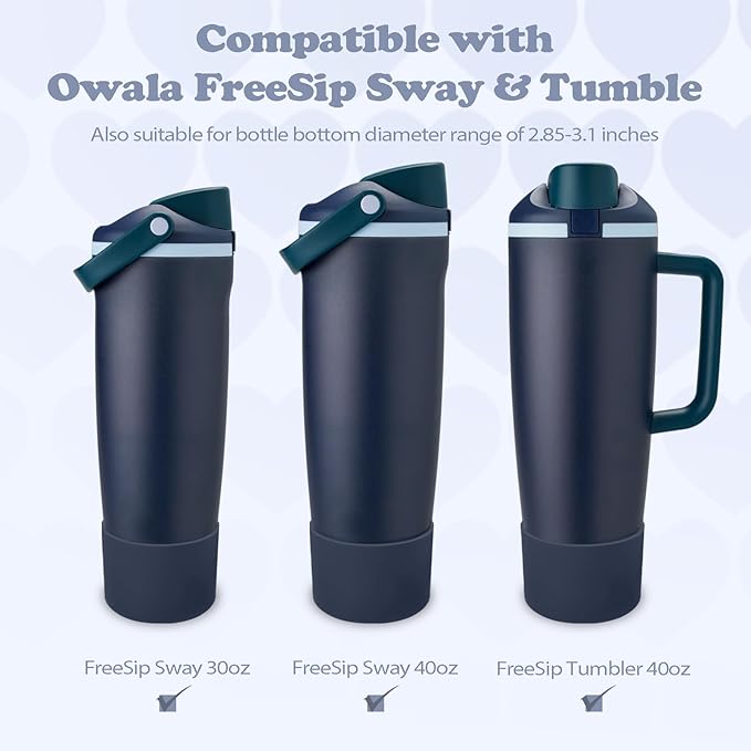 Silicone Boot for Owala 30oz & 40oz FreeSip Sway Bottles & Tumblers - Non-Slip, Scratch-Resistant, Stability Enhancer, Available in 12 Colors (Sea Captain)