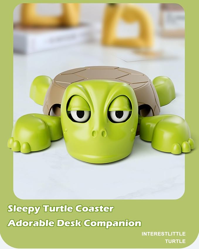 Turtle Coaster, 3D Printed Funny Tea Coasters with Interactive Expression, Turtle Cup Holder, Insulated Drink Mat for Coffee and Wine Glasses, Home Decor and Kitchen Accessories(Pink)