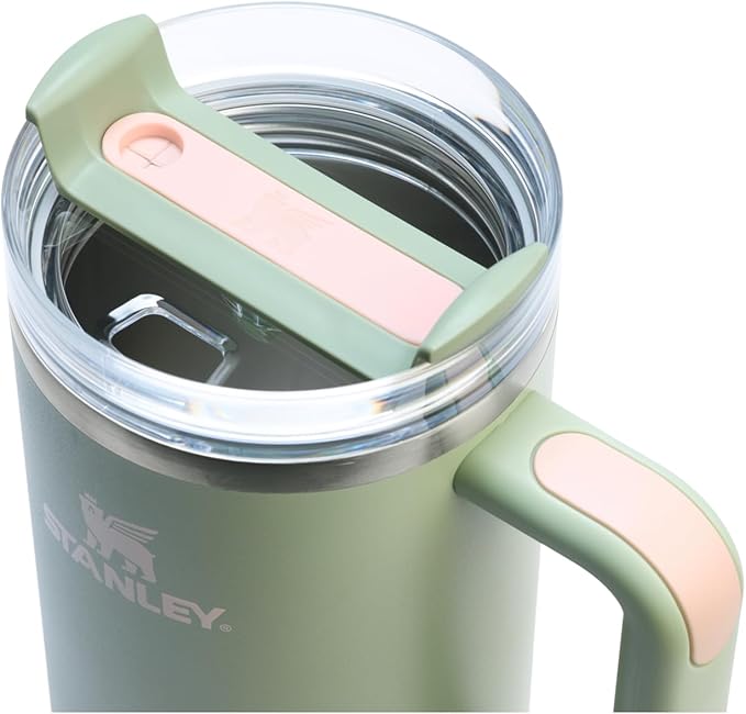 STANLEY Quencher H2.0 Tumbler with Handle and Straw - 40 Fluid Ounces, Flowstate 3-Position Lid, Insulated Stainless Steel, BPA-Free, Cup Holder Compatible, Lichen