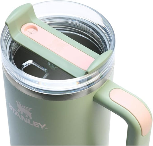 STANLEY Quencher H2.0 Tumbler with Handle and Straw - 40 Fluid Ounces, Flowstate 3-Position Lid, Insulated Stainless Steel, BPA-Free, Cup Holder Compatible, Lichen