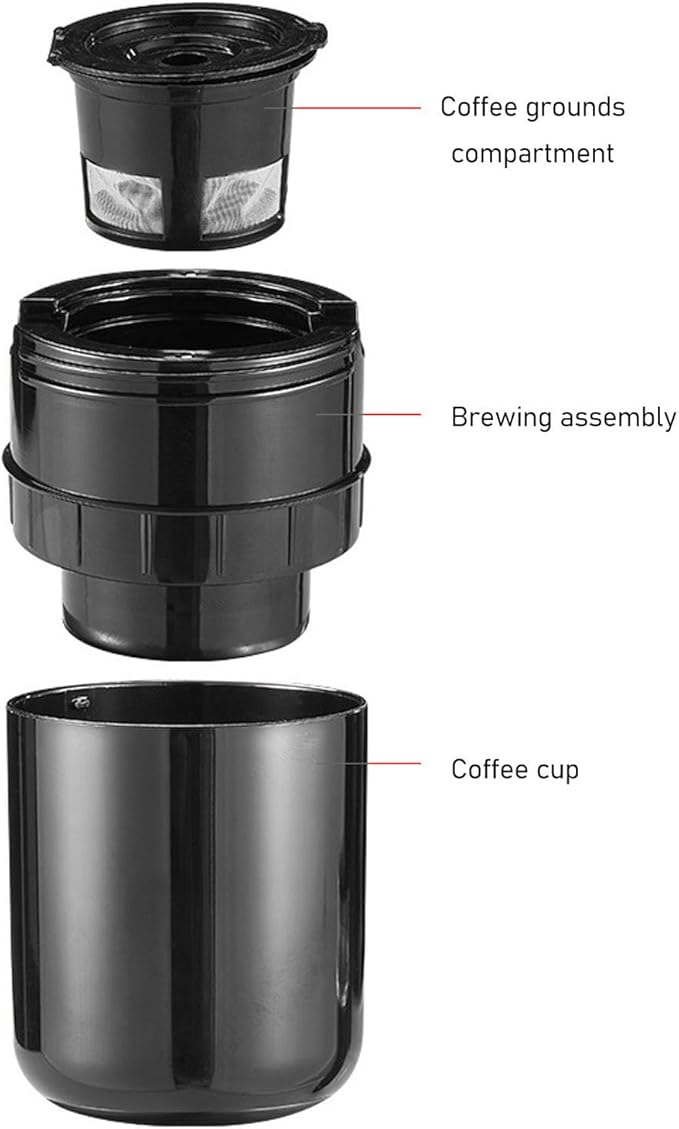 Luocute Portable Coffee Maker, Handheld Espresso Machine with 1200mAh Battery and Type C Cable, Compatible with Capsules and Ground Coffee, for Travel Camping Hiking
