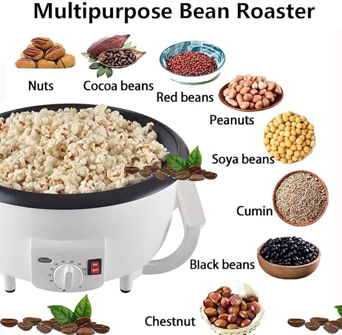 Coffee Roaster Machine for Home Use, Electric Coffee Bean Roaster, Coffee Bean Roaster, 0-240℃ Temperature Adjus, 750G Capacity Non-Stick Coating for Baking Nuts Beans