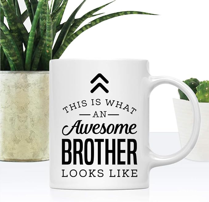 Andaz Press 11oz. Ceramic Coffee Tea Mug Thank You Gift, This is What an Awesome Brother Looks Like, 1-Pack, Birthday Christmas Gift Ideas Coworker Him Her, Includes Gift Box