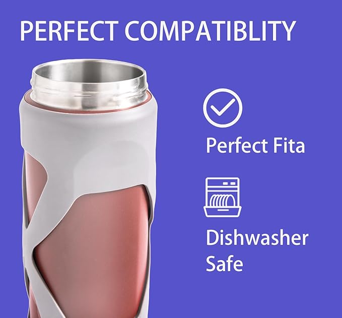 Silicone Water Bottle Boot for Owala 24 oz, Silicone Case with Handle, Anti-Slip Protective Sleeve Protector, Reduce Damage and Provide Comprehensive Protection for FreeSip(Black)