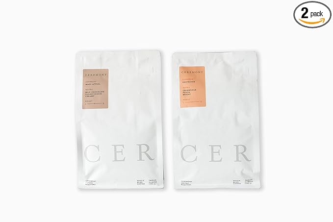 Ceremony Coffee Roasters - Espresso Variety Pack - Specialty Ground Coffee Mass Appeal & Destroyer Espresso Blends- 2x12oz Bags (Drip - Medium Grind)