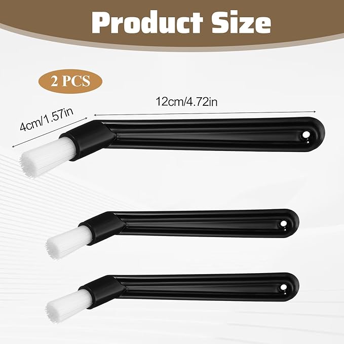 6" Nylon Head Espresso Brush, 2 PCS Espresso Cleaning Brush Coffee Cleaning Brushes, Bent Head Anti-Scalding Black Coffee Grinder Brushes for Espressos Machine, Grinders Tools