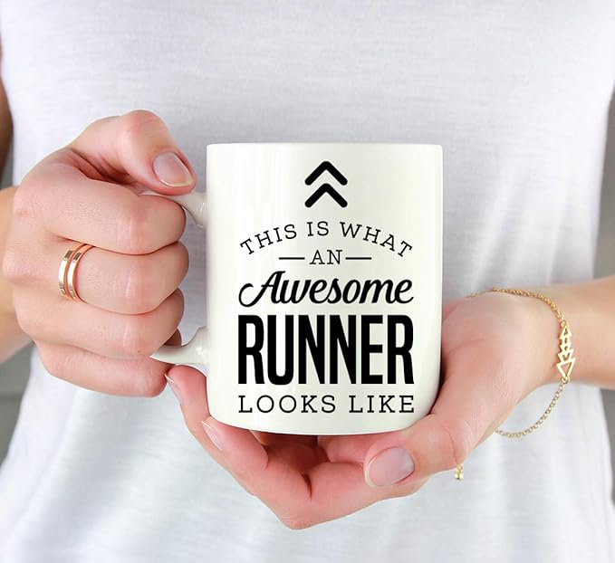 Andaz Press 11oz. Ceramic Coffee Tea Mug Thank You Gift, This is What an Awesome Runner Looks Like, 1-Pack, Birthday Christmas Gift Ideas Coworker Him Her, Includes Gift Box