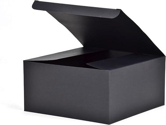 HUAPRINT Black Gift Boxes with Lids 8x8x4 inch,24 Pcs Paper Gift Wrap Box Bulk for Presents,Birthday,Bridesmaid Proposal,Groomsmen Engagements,Christmas,Wedding Party Favor,Cupcake,Crafting,Holidays