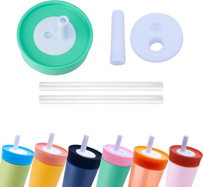 2Pack Silicone Straw Replacement for Owala Water Bottle & Tumbler,Leak-Proof Food Grade Kids Straw,Removable Replacement Lid Part,Dish Washer Safe,Make Kids Love Driking