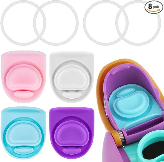 4 Sets Replacement Seal Gasket Stoppers for Owala Freesip Cap Mouth,Silicone O Sealing Ring Parts Water Bottle Top Lid Accessories for Owala Freesip 16/19/24/32/40oz（4 Colors 8）