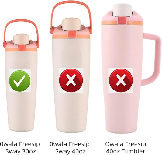 6Pcs Food Grade Straw Replacement Compatible With Owala FreeSip Sway 30oz Water Bottle, With 1 Straw Cleaner, Reusable Black Drinking Straws Fit for Owala Freesip Sway 30oz